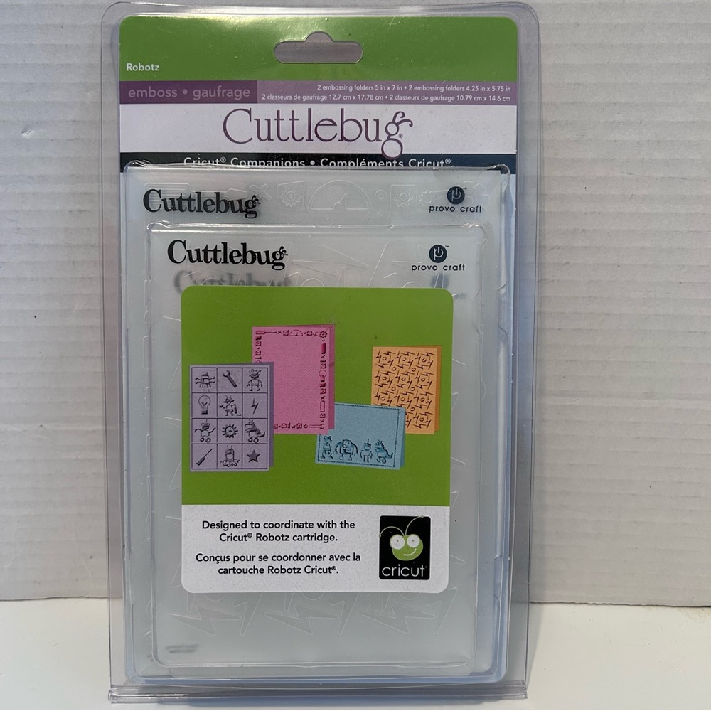 Cuttlebug 4-pc embossing folders - ROBOTZ - Picture 3 of 10